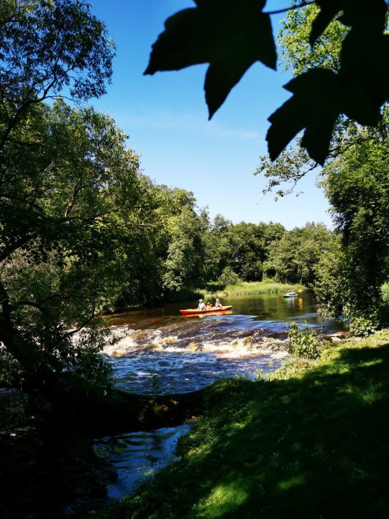 Baidarės Šušvės upėje prie sodybos